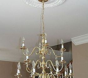 the secret to a gorgeous chandelier without buying a new one, lighting, painting, Before