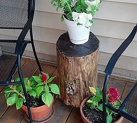 stump side table, painted furniture, woodworking projects