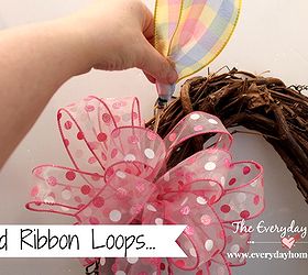 how to make a double ribbon bow like a pro, crafts, seasonal holiday decor, wreaths, Yep its that easy Just add loops of ribbon until you get the full look you desire