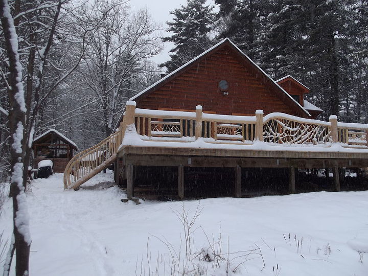custom cedar porch and stairs completed, outdoor living, porches, woodworking projects