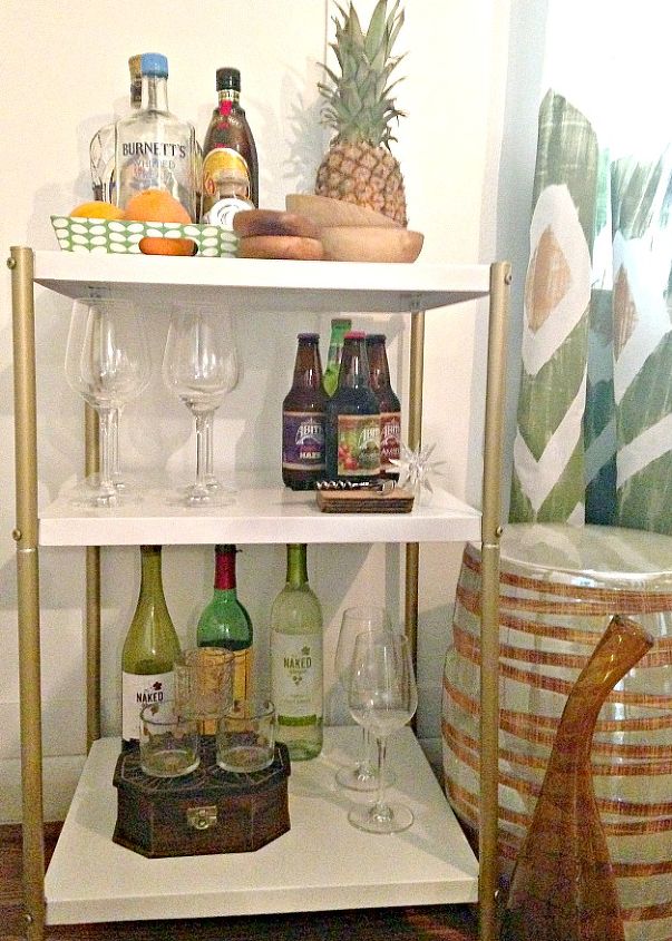 diy upcycled bar cart, crafts, diy, home decor, how to, outdoor living