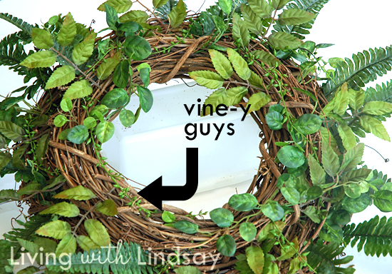 diy interchangeable wreath, christmas decorations, crafts, seasonal holiday decor, wreaths, Then add some vines or some sort of long greenery