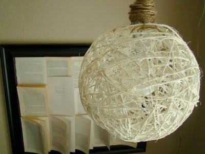 diy sisal hanging lamp 15, crafts, lighting, Finished lamp hanging in my corner