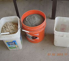 making garden art birdbaths, Equal parts of portland cement mix play sand water Make sure it s portland not quickcrete
