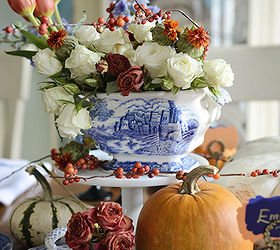 a blue willow thanksgiving table, seasonal holiday d cor, thanksgiving decorations