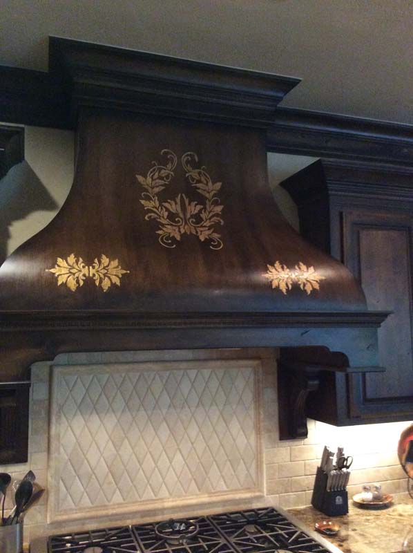 a plain range hood takes on an elegant new look with plaster stencils, diy, kitchen design, painting
