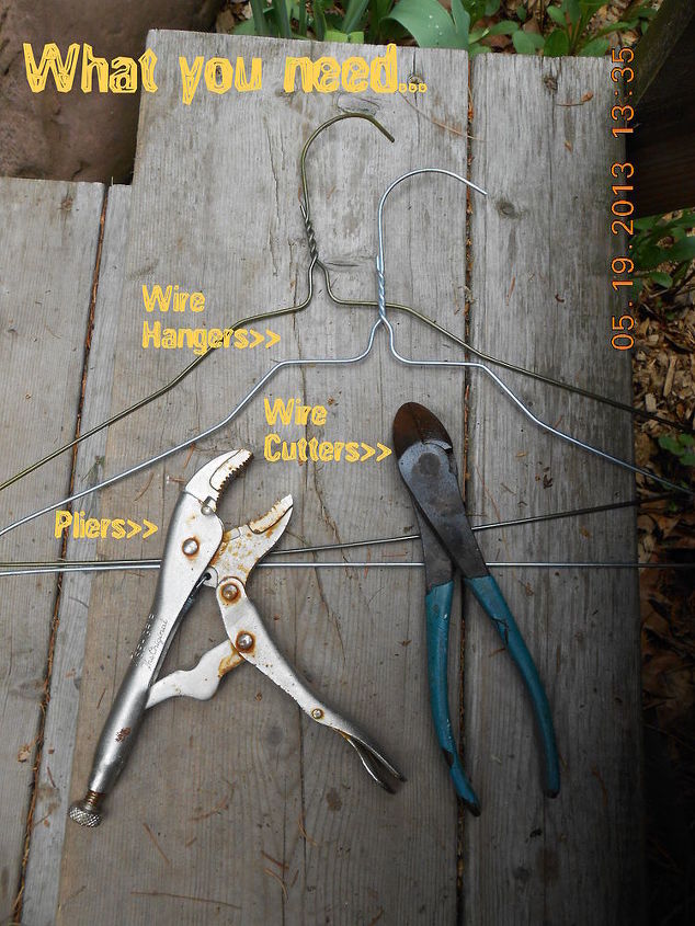 usando cabides de arame para segurar o tecido do jardim, Cabides de arame alicates e cortadores de arame para servi o pesado