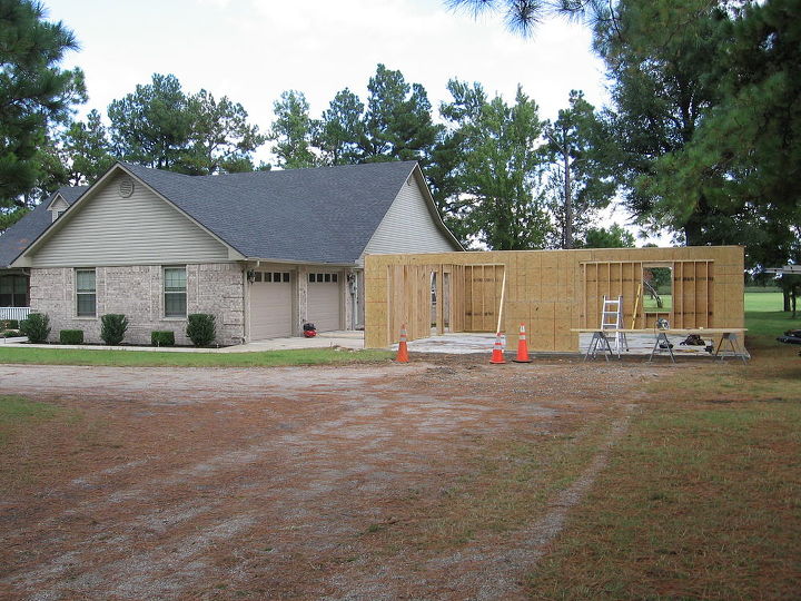 garage and office addition, garages, home improvement, home office, Framing