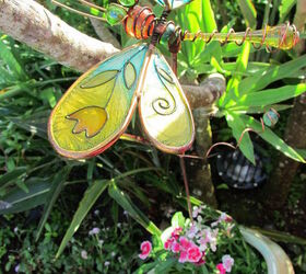 pots of gold, flowers, gardening, perennials, Of course we must have a little whimsy with the dragonfly