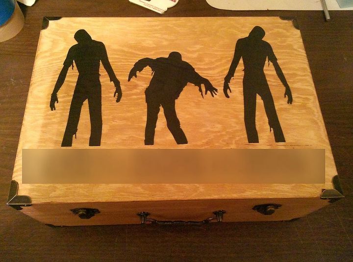 decorated wooden boxes, crafts, repurposing upcycling, Zombie box I did for my nephew for Christmas
