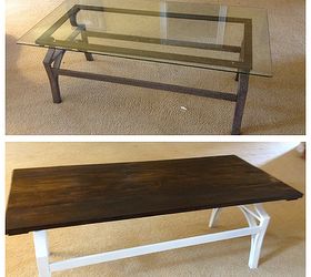 coffee table transformation, painted furniture, shabby chic, Before and After