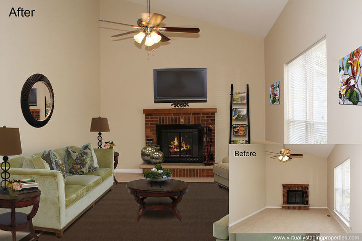 virtual staging before amp after photo of the week, home decor, Virtual Staging of Living Room