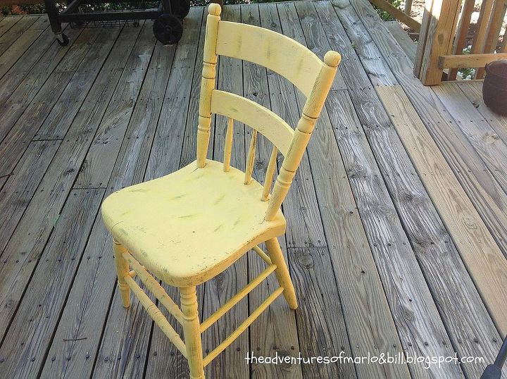 diy homemade chalk paint chair makeover, chalk paint, chalkboard paint, painted furniture, 30 minutes later and five simple tools used here is the finished project