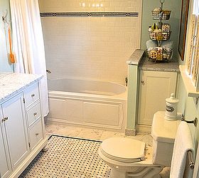 create your own bathroom rug in stone glass or marble, bathroom ideas, flooring, tile flooring, tiling, Vintage style black granite and carerra marble