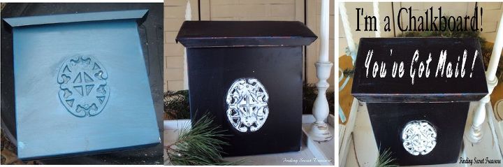 vintage metal mailbox upcycled in a chalkboard, chalk paint, chalkboard paint, crafts