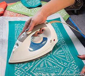 how to stencil tribal batik place mats with discharge paste, crafts, painted furniture, See full how to here