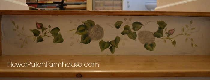 flowers on the stairs, home decor, painting, stairs, The rough draft first layer