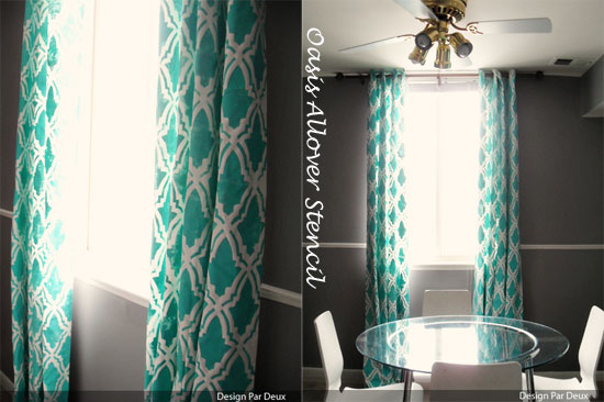 moroccan stencils to feed your home decorating appetite, home decor, Oasis stenciled curtains