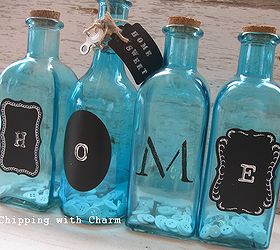 michaels pinterest party colored bottle project, chalkboard paint, crafts, After