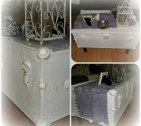 vintage trunk, painted furniture, repurposing upcycling