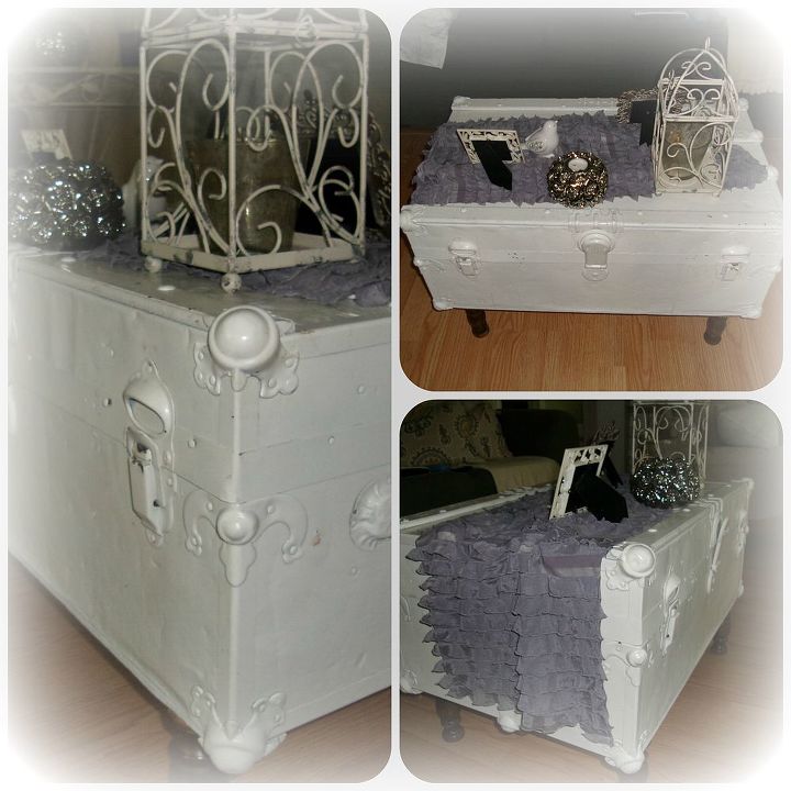 vintage trunk, painted furniture, repurposing upcycling
