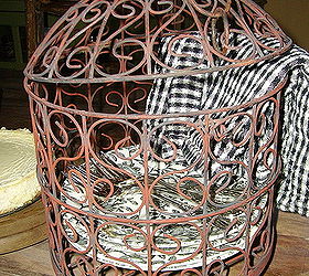 how many of you love birdcages, repurposing upcycling, Birdcage used to hold dessert plates Note no bird has ever been in this cage It s decorative only not for the birds