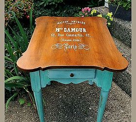free end table turned french parlor table, painted furniture, shabby chic, the finished French Parlor table