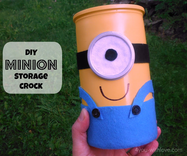 diy minion storage crock, crafts, Here s the finished product