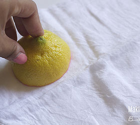 citrus stamped tea towels, crafts