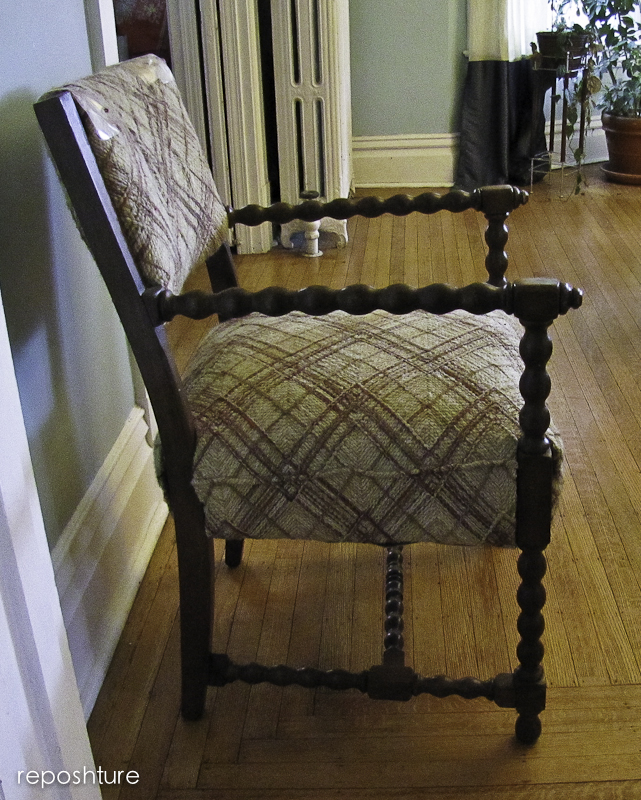 first time re uphostering, painted furniture, reupholster