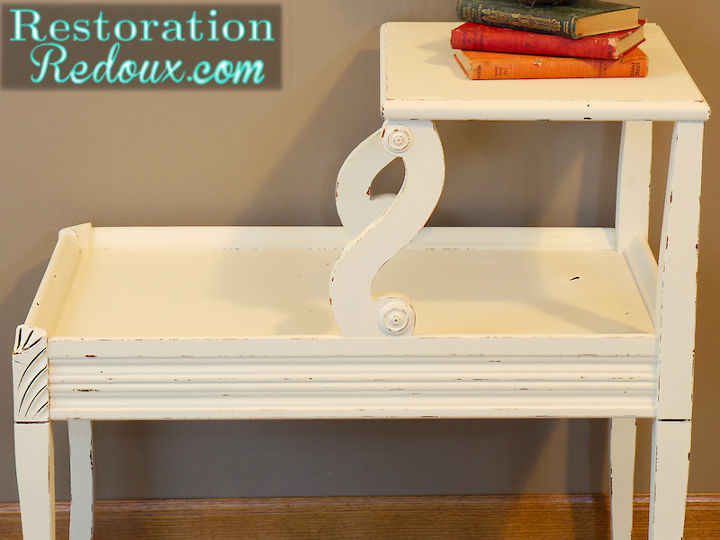 ivory chalky painted vintage table, painted furniture