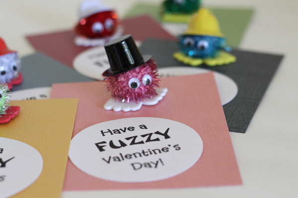 handmade valentine s day cards and treat bags for boys and girls, crafts, seasonal holiday decor, valentines day ideas, Fuzzy Valentine s Day cards for everyone on your list These are easy to make and the kids can help