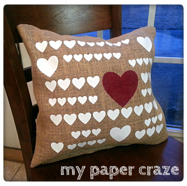 burlap heart pillow cover, crafts, seasonal holiday decor
