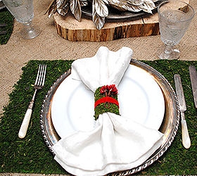 diy moss napkin rings, crafts, Here they are on my table
