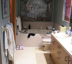 bathroom remodel, bathroom ideas, diy, home decor, old bathroom The tub abd painting stayed the same
