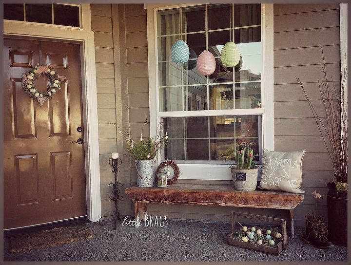 decorating the front porch for easter, easter decorations, outdoor living, porches, seasonal holiday decor
