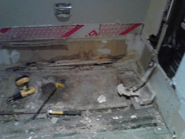 this was just something i did, bathroom ideas, flooring, home improvement, plumbing, tile flooring, Ok lets got rid of that tub