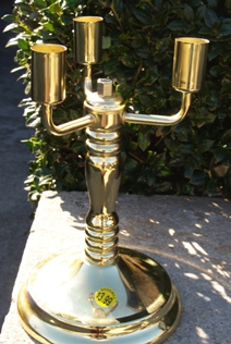 from ugly brass broken lamp to beautiful upscale candelabra, home decor, painted furniture, Brassy and ugly