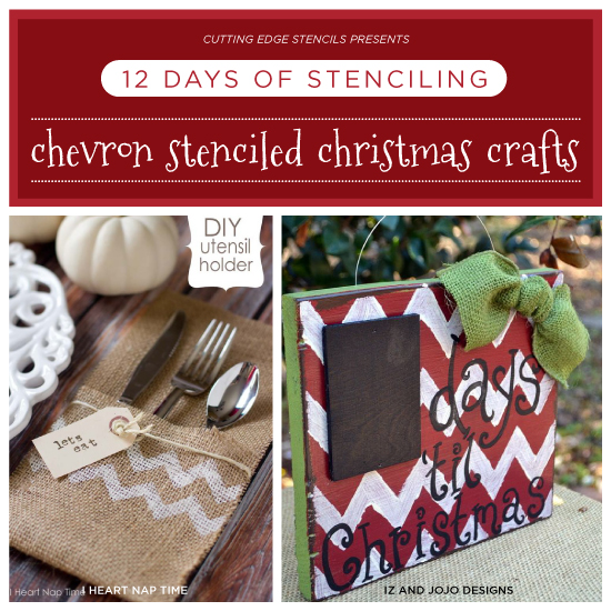 12 days of stenciling chevron stenciled christmas crafts, christmas decorations, crafts, painting, seasonal holiday decor