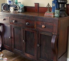 estate sale treasure antique empire style hotel sideboard, home decor, painted furniture
