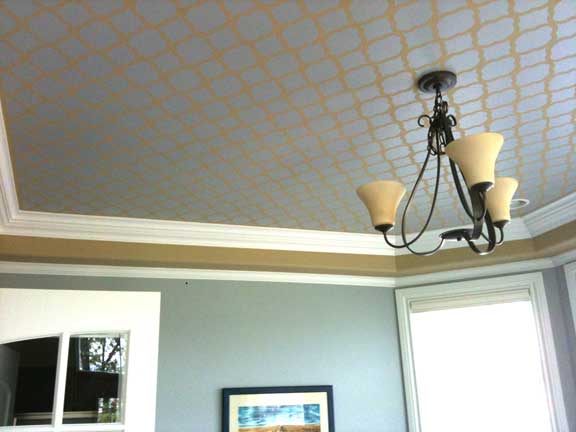 stenciling a ceiling without breaking your neck, painting, wall decor, Rabat Allover Stenciled Ceiling