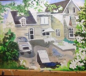 custom home portraits painted in acrylic or watercolor by maine artist, crafts, painting