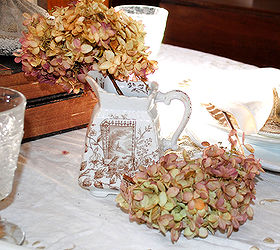 my table is all set for thanksgiving, seasonal holiday d cor, thanksgiving decorations, Transferware and Hydrangeas