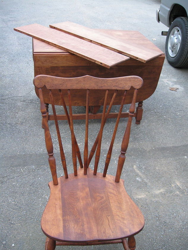 totally water damaged heywood wakefield cherry dining room dining set, painted furniture, woodworking projects, Sanding these down was not a Pleasant Time