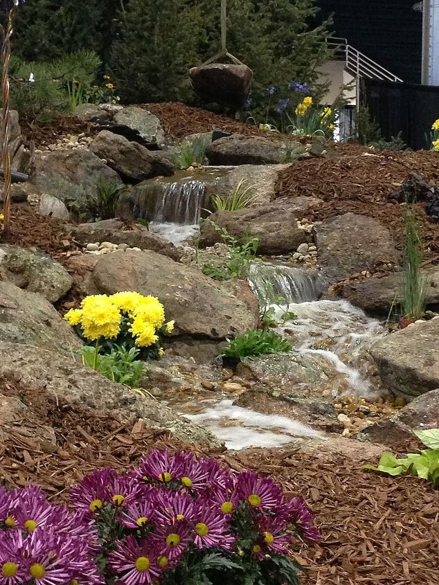 rocky mountain waterscapes award winning garden at the 2013 denver home show, gardening, outdoor living, ponds water features, Can t you just hear the water babbling over the rocks