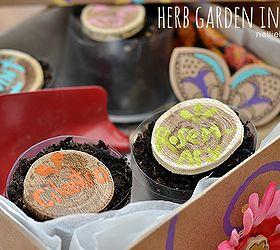herb garden in a box, crafts, gardening, Your herb garden should have pots with herbs name tags and personalized gifts