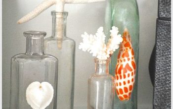 Decoración sencilla con botellas de conchas DIY