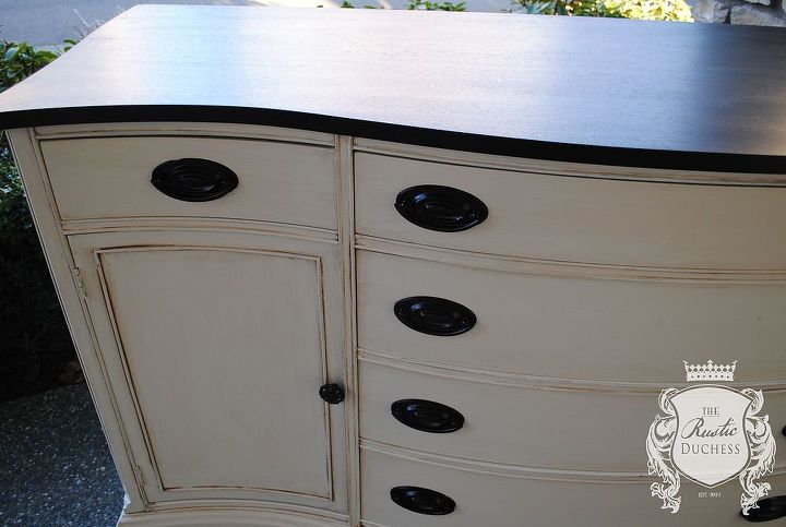 antique bow front buffet makeover, painted furniture, repurposing upcycling, rustic furniture