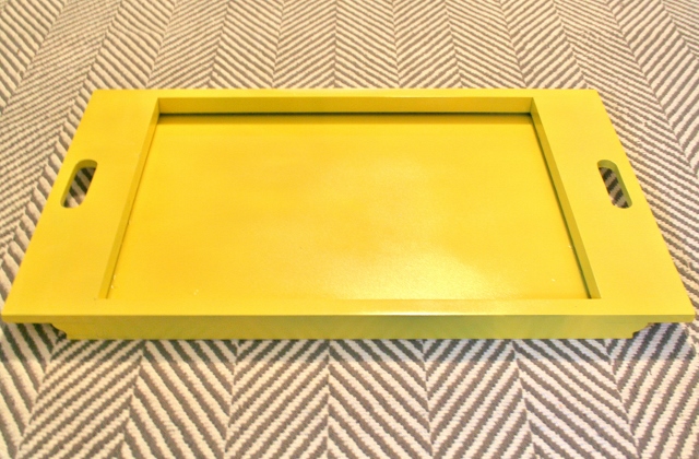 a tray makeover from ugly to uglier to beautiful, crafts, repurposing upcycling, I decided to make it yellow