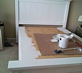 diy farmhouse bed, bedroom ideas, diy, painted furniture, woodworking projects